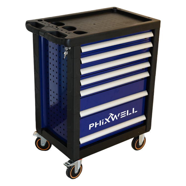 719511 Armadio portautensili PHIXWELL a 7 cassetti con protezioni angolari in plastica e piastre di copertura