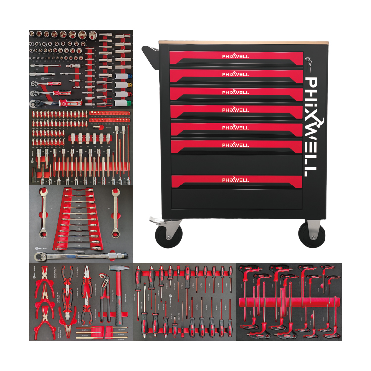 719507 PHIXWELL Armadio portautensili a 7 cassetti con piano di lavoro