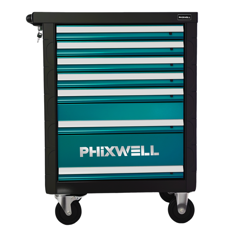 719511 Armadio portautensili PHIXWELL a 7 cassetti con protezioni angolari in plastica e piastre di copertura