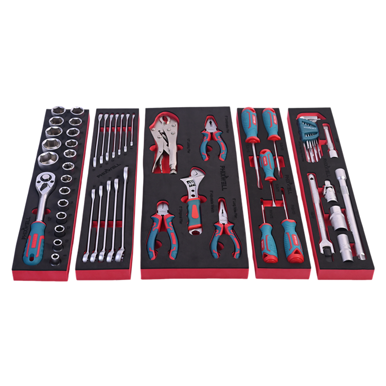 717302 PHIXWELL Set di 56 utensili manuali con cassetta in ferro per uso domestico